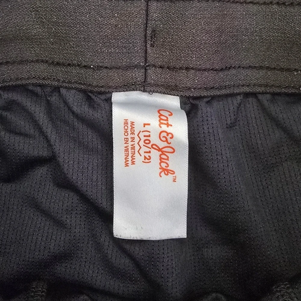 Cat & Jack Boys Black Neon Dinosaur Palm Tree Swim Trunks Size L 10-12 NWOT